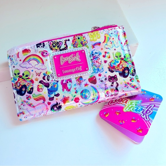NWT Loungefly Lisa Frank Iridescent Flap Wallet - Picture 1 of 8